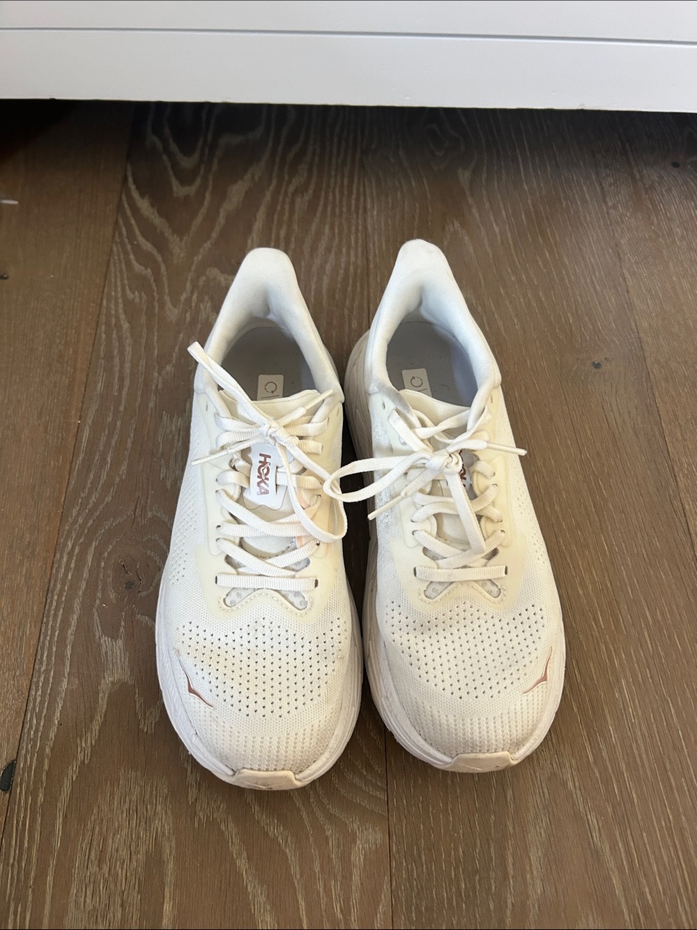 Hoka Women's Sneakers White with Light Pink Accents